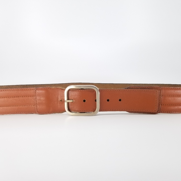 Vintage Brown Calf Grain Cowhide Leather Belt - Picture 3 of 7